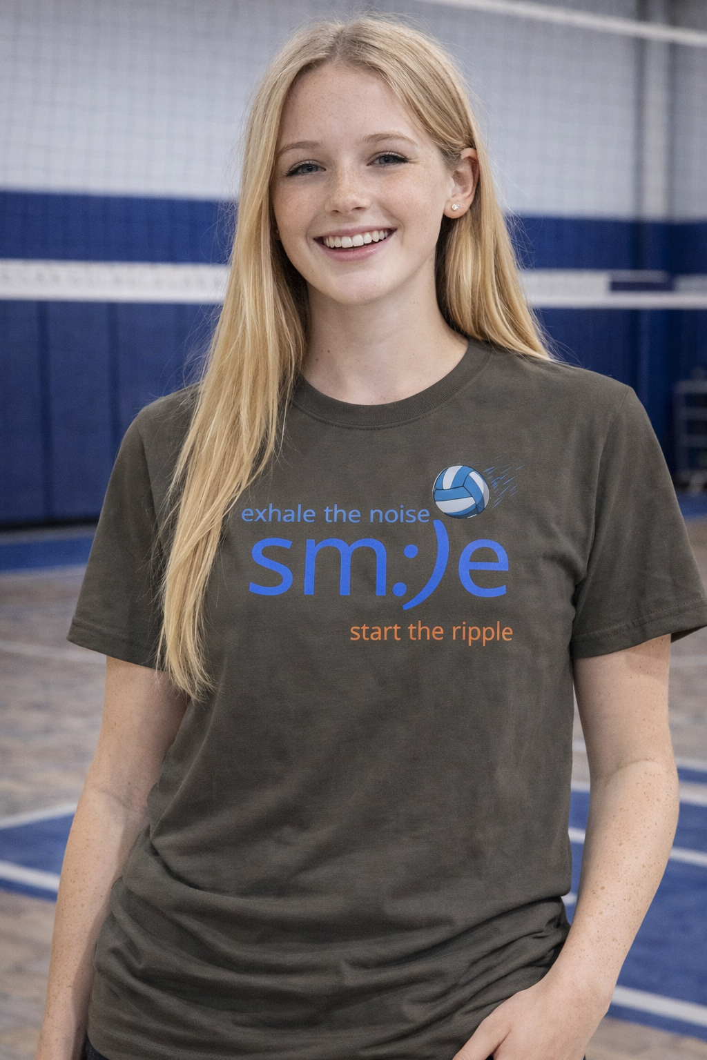 Exhale the Noise sm:)e Start the Ripple Volleyball Tee - Motivational Streetwear, Positive Vibes, Inspirational Gift