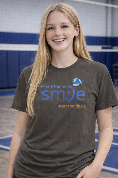 Exhale the Noise sm:)e Start the Ripple Volleyball Tee - Motivational Streetwear, Positive Vibes, Inspirational Gift