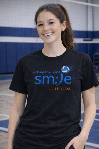 Exhale the Noise sm:)e Start the Ripple Volleyball Tee - Motivational Streetwear, Positive Vibes, Inspirational Gift
