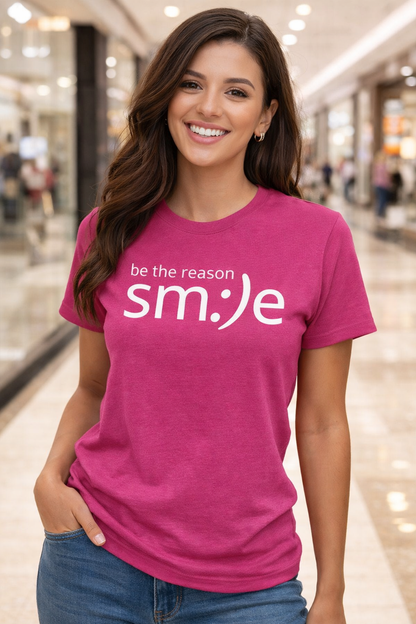 Be the Reason sm:)e T-Shirt | Inspirational Statement Tee | Trendy Unisex Streetwear