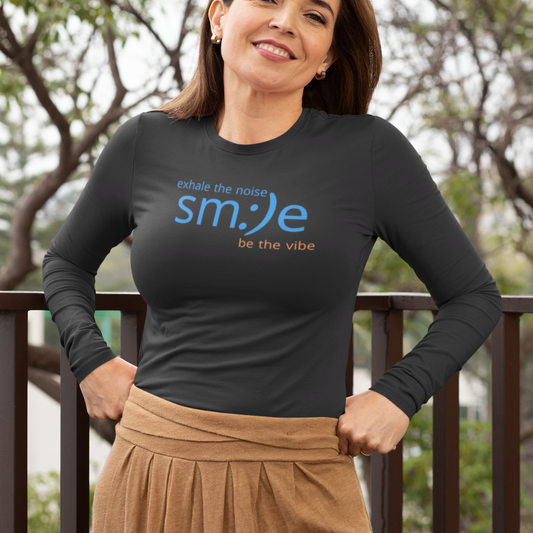 Long Sleeve Exhale the Noise sm:)e Be the Vibe Long Sleeve Shirt | Motivational Unisex Streetwear