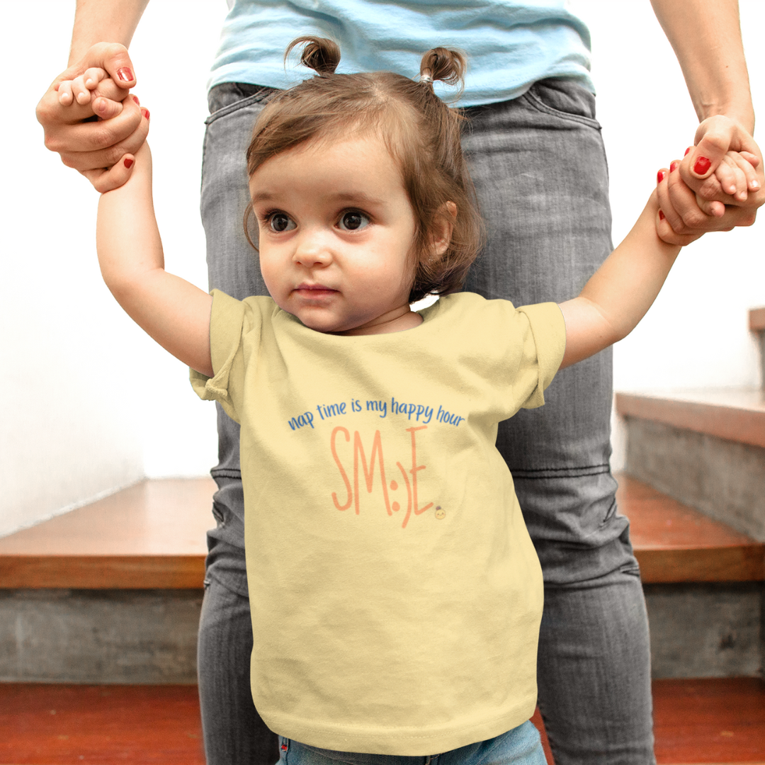 Nap Time Is My Happy Hour sm:)e Infant Bodysuit - Cute Baby Gift, Funny Newborn Outfit, Trendy Toddler Clothing