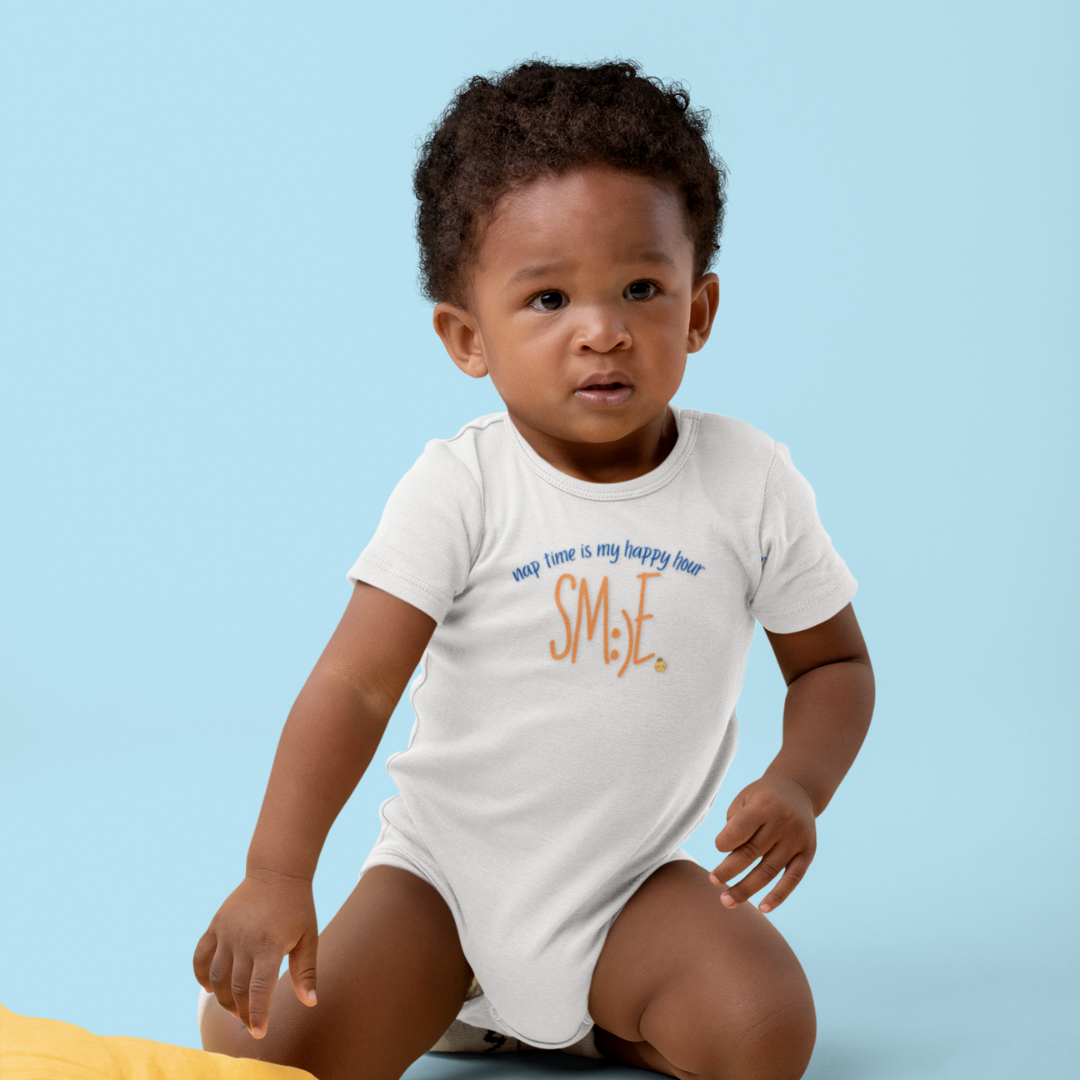 Nap Time Is My Happy Hour sm:)e Infant Bodysuit - Cute Baby Gift, Funny Newborn Outfit, Trendy Toddler Clothing