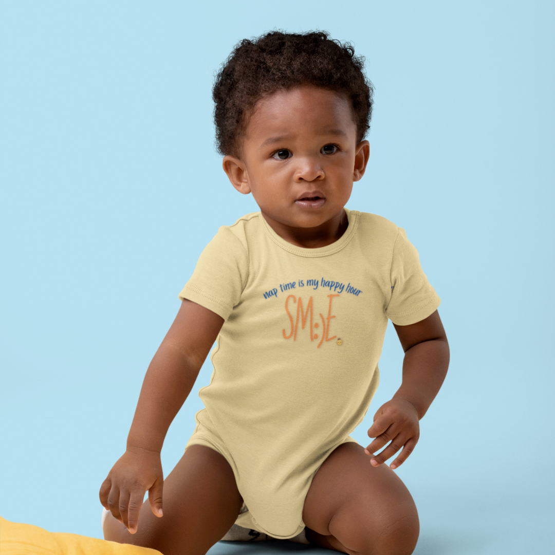 Nap Time Is My Happy Hour sm:)e Infant Bodysuit - Cute Baby Gift, Funny Newborn Outfit, Trendy Toddler Clothing